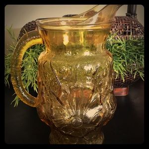 Gorgeous Amber Glass Pitcher